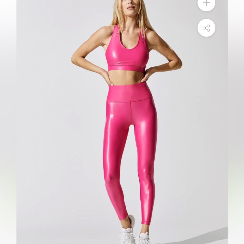 Carbon38 hot pink SET Sports bra and Highwaist Legging Small